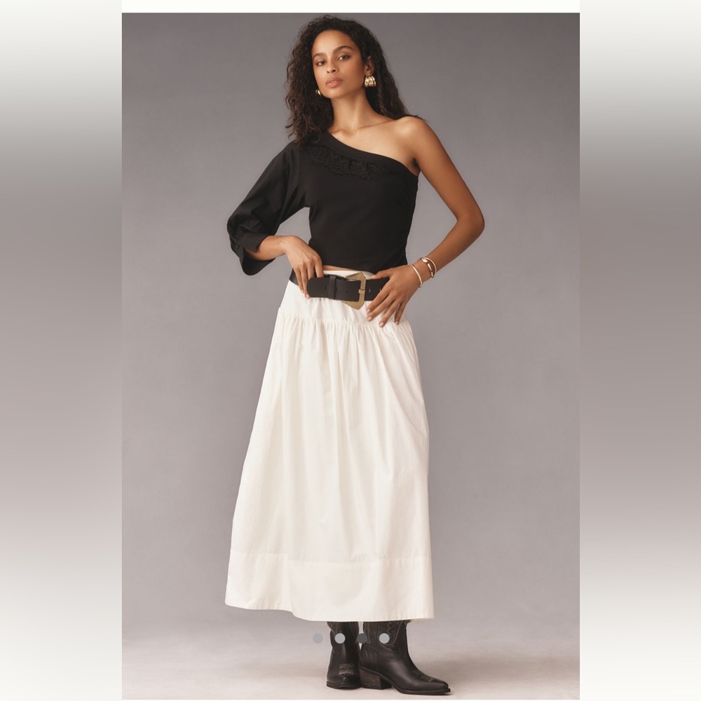 Anthropologie Black Off-Shoulder Top - Picture 3 of 11